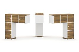 Concept Надставка низкая CN.DNN-007 Сандал Янтарный/Белый Бриллиант/Металл Белый 1099*365*1130 - Фото предпросмотра