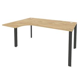 Onix Стол эргономичный левый на П-образном м/к O.MP-SA-4 (L) Тиквуд светлый/Антрацит металл 1580*1180*750 (800/460) - Фото предпросмотра