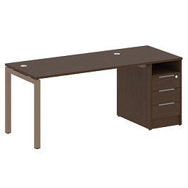 Metal System Quattro Р. ст. с тумбой на П-образном м/к 50БП.РС-СТП-1.3 Венге/Мокко металл 1812*720*750 - Фото предпросмотра