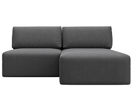 Диван угловой модульный Лига-060 НПБ угол универсальный Искусственная замша серый - Фото предпросмотра