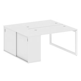 Metal System Quattro Р. ст. с шкафом-купе на О-образном м/к 50БО.РС-СШК-1.2 Т Белый/Белый металл 1610*1475*750 - Фото предпросмотра