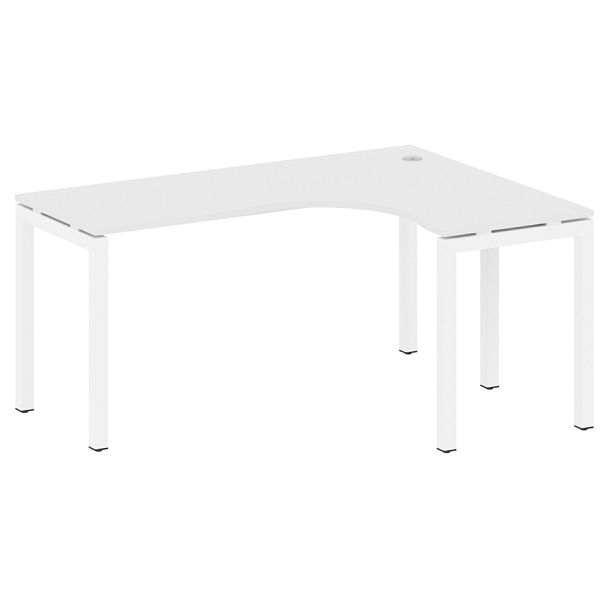 Metal System Quattro Стол криволинейный правый на П-образном м/к 50БП.СА-4 (R) Белый/Белый металл 1600*1200*750 - Вид 1