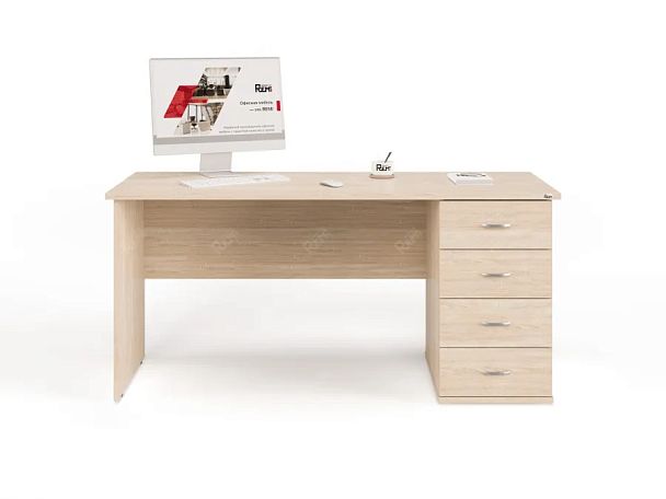 ЛАЙТ / LIGHT RRG007-16x6R Однотумбовый стол 160x60x75 Дуб Сонома - Вид 2