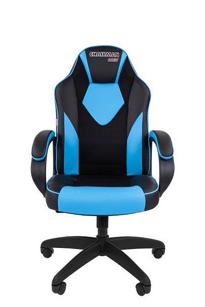 Кресло Chairman game 17 Россия экокожа черный/голубой - Вид 2