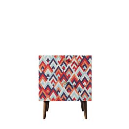 Тумбочка Berber с двумя ящиками 2 принт арт BB03/Print_02, разноцветная - Фото предпросмотра