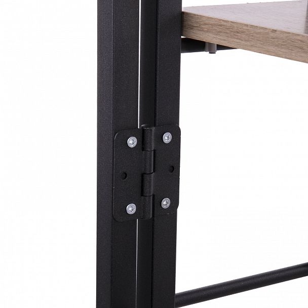 Стеллаж BRABIX "Smart SH-007", 605х295х1193 мм, ЛОФТ, трапеция, складной, металл/ЛДСП дуб, каркас черный, 641872 - Вид 10