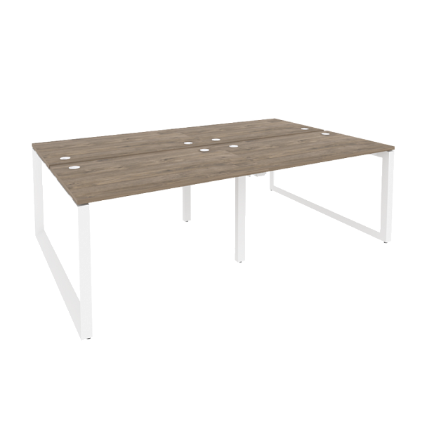 Onix Рабочая станция на О-образном м/к O.MO-D.RS-4.2.7 Тиквуд темный/Белый металл 2360*1475*750 - Вид 1