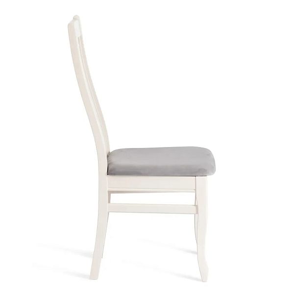 Стул Дольче/Dolce мягкое сиденье, бук, ivory white, велюр Tenerife Ultimate grey - Вид 2