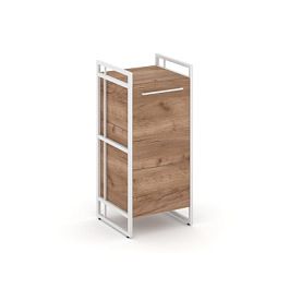 Rift Шкаф 2 ниши узкий RF.SU-21 (R) Дуб Табак/Металл Белый 420*396*924 - Фото предпросмотра