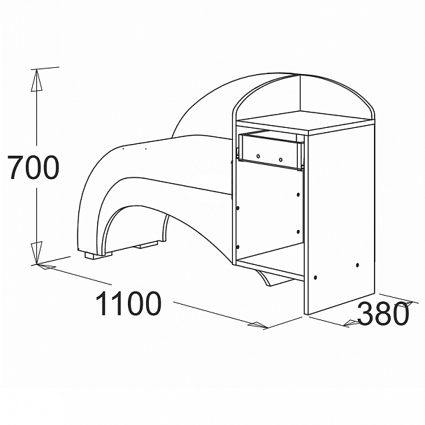 Скамья с тумбой - Вид 2