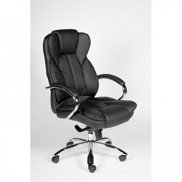 Кресло Верса / (black) сталь + хром / черная экокожа - Вид 9