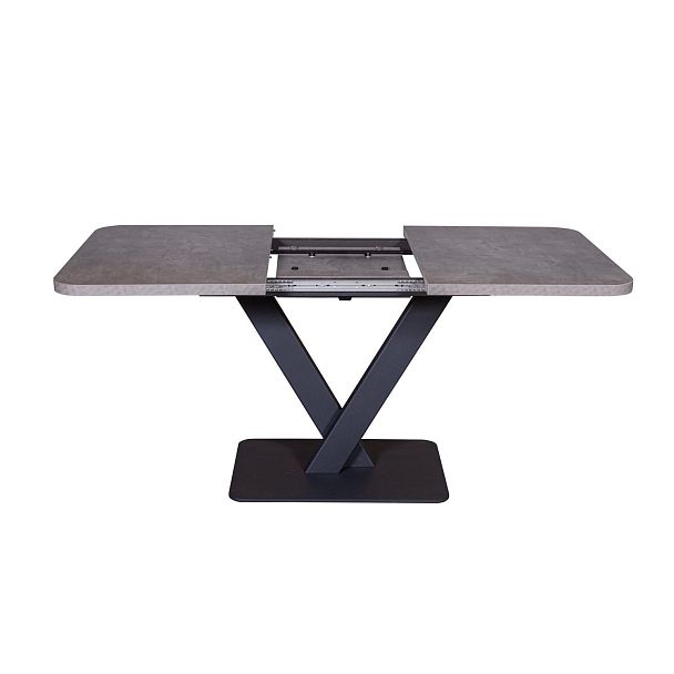 Стол Chester раздвижной  (120+40) камень темный, опоры черные - Вид 6