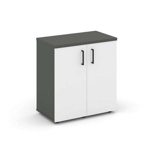 Стайл Проджект Тумба опорная/приставная SN.TOP-033 Антрацит/Антрацит/Белый/Черный Ручки 800*400*750 - Вид 1