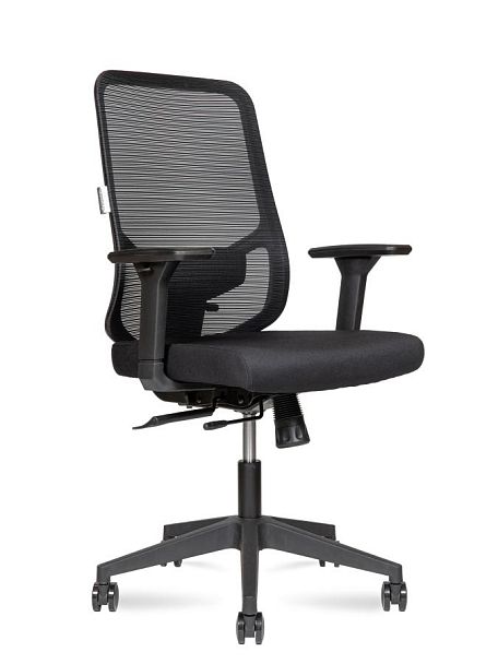 Кресло офисное / Best LB / черный пластик / черная сетка / черная ткань - Вид 1