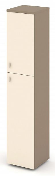 Шкаф высокий узкий (1 средний фасад ЛДСП + 1 низкий ЛДСП) "ESTETICA" ES.SU-1.8  Сатин - Вид 2