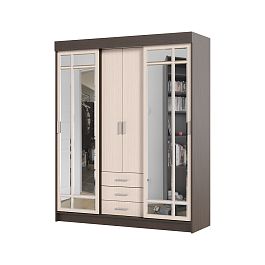 Андрей-1 шкаф-купе (1700*2100*580 мм) венге/дуб белфорд - Фото предпросмотра