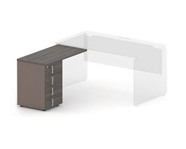 RAC024-40x49 ACCORD Основание тумбы, без топа, 4 ящика, левое 408х495х670 Дуб Термо/Серый камень - Фото предпросмотра