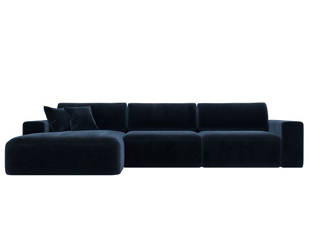 Диван угловой Лига-036 НПБ Классик Лонг левый угол Велюр синий - Вид 2