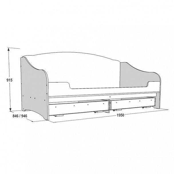 Кровать одинарная с подушками 1900*800 "Омега 18" - Вид 2