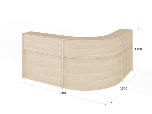 ЛАЙТ / LIGHT RLG070 Угловой ресепшн 220x180x115 Дуб Сонома - Вид 3