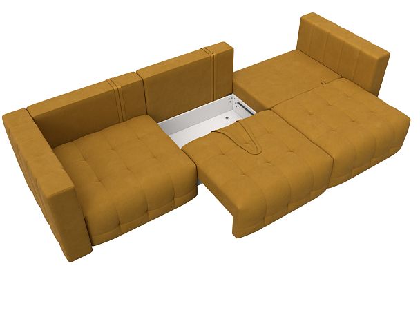 Диван прямой Лига-052 НПБ Лонг Велюр желтый - Вид 8