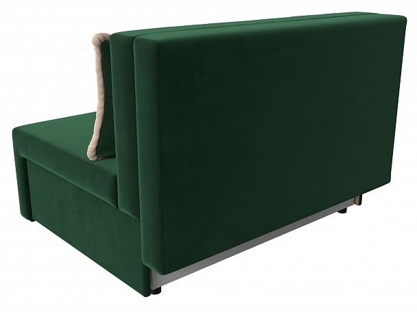 Диван прямой Лагуна (полностью велюр зеленый, кант велюр бежевый) - Вид 6