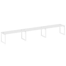 Metal System Quattro Р. ст. на 3 раб. места на О-образном м/к 50БО.СМ-3.5 Белый/Белый металл 5400*720*750 - Фото предпросмотра