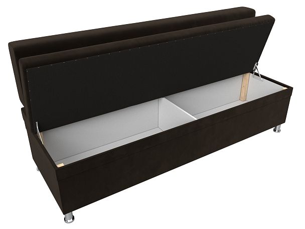 Кухонный прямой диван Стайл (полностью микровельвет коричневый) - Вид 7