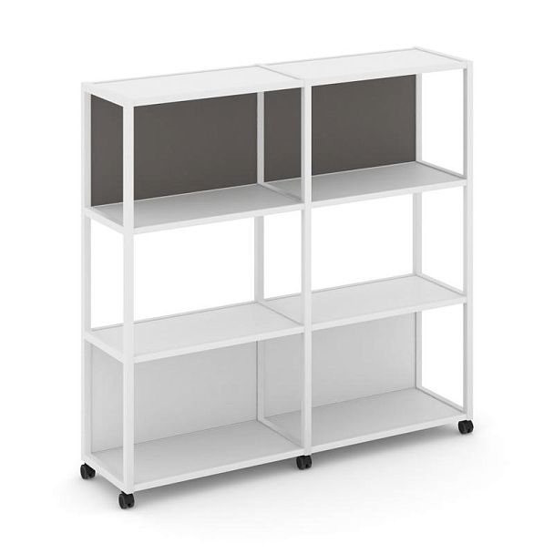 Shelf Mobile Стеллаж 4 уровня 2 секции VR.LT-STK-415.08 Белый Бриллиант/Металл Белый/W-26 1570*400*1523 - Вид 1