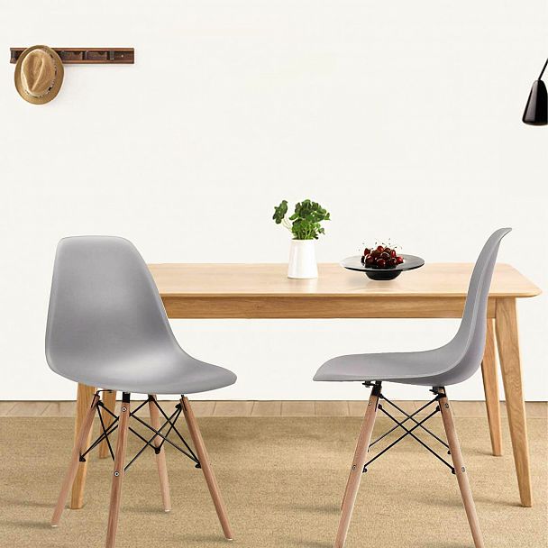 Стулья BRABIX "Eames CF-010", КОМПЛЕКТ 4 шт., пластик серый, опоры дерево/металл, 532632, 2033A - Вид 12