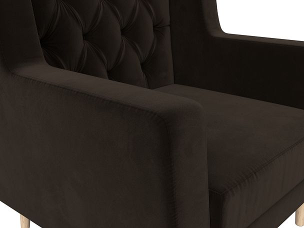 Кресло Брайтон Люкс (полностью микровельвет коричневый) - Вид 4