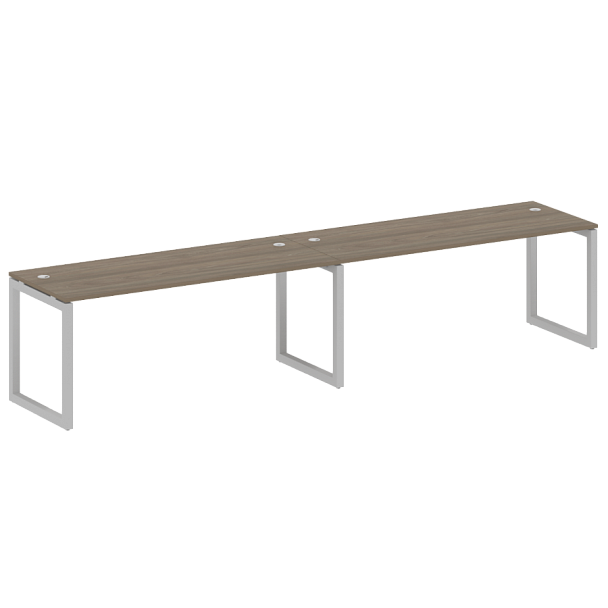 Metal System Quattro Р. ст. на 2 раб. места на О-образном м/к 50БО.СМ-2.5 Вяз/Серый металл 3600*720*750 - Вид 1