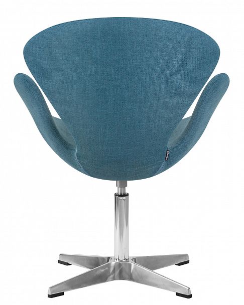 Кресло дизайнерское DOBRIN SWAN (синяя ткань IF6, алюминиевое основание) - Вид 6