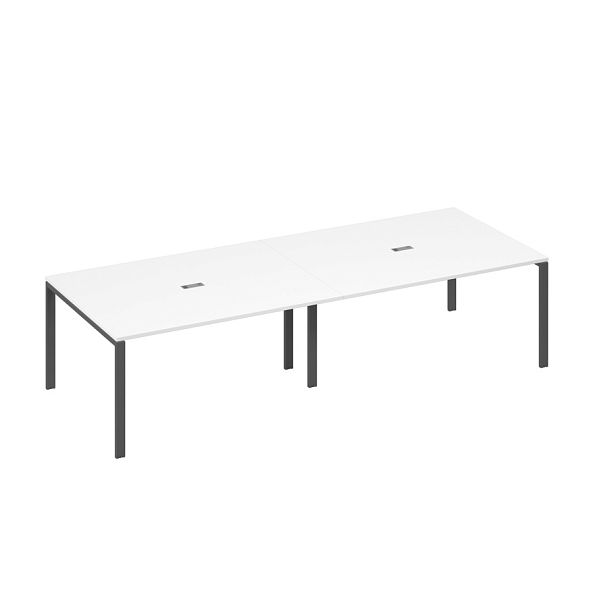 Стол для переговоров 320x124 на металлокаркасе UNO A4 А4 Б1 133-2 БП белый премиум / металлокаркас антрацит - Вид 1