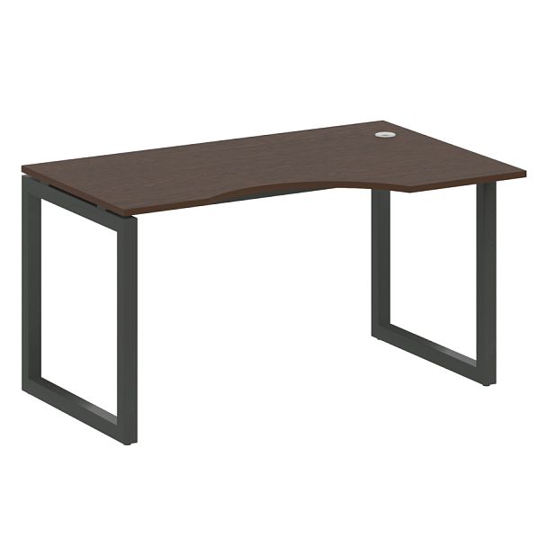 Metal System Quattro Стол криволинейный правый на О-образном м/к 50БО.СА-2 (R) Венге/Антрацит металл 1400*900*750 - Вид 1