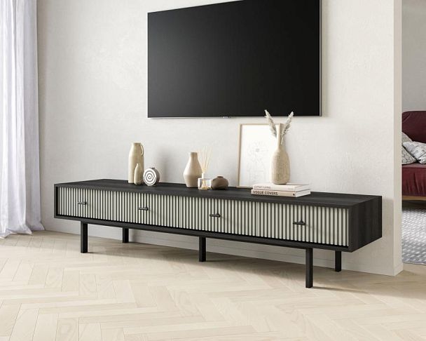 Комод с четырьмя ящиками под TV Emerson арт EM06/gray/L - Вид 3