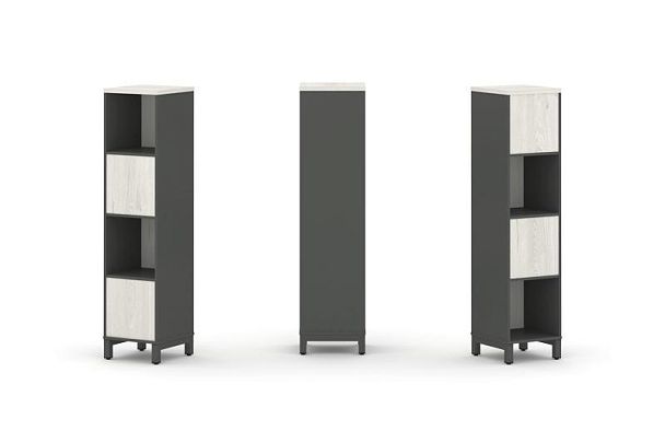 Стайл Проджект Набор стеллажа 2-х сторон., 4 яр. SN.NSD-411 Антрацит/Дуб Наварра/Металл Антрацит 387 - Вид 1