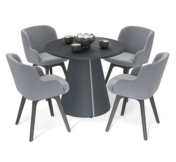 Обеденная группа Sheffilton SHT-DS306 стальной серый/тёмно-серый/антрацит - Вид 2