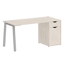 Home Office Стол письменный VR.SP-3-158.1.A Денвер светлый/Серый металл 1580*720*750 - Фото предпросмотра