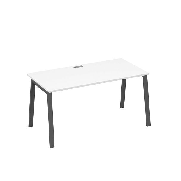 Стол письменный на металлокаркасе TRE A4 А4 Б3 025 БП белый премиум / металлокаркас антрацит - Вид 1