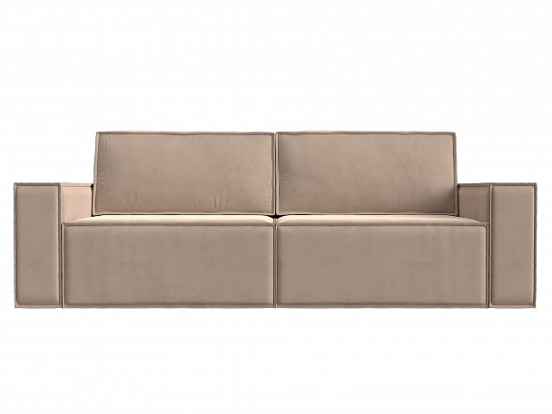Диван прямой Куба (полностью велюр бежевый) - Вид 2