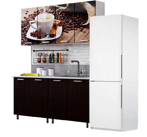 Кухня Кофе 1,6 белый/фотопечать - Вид 1