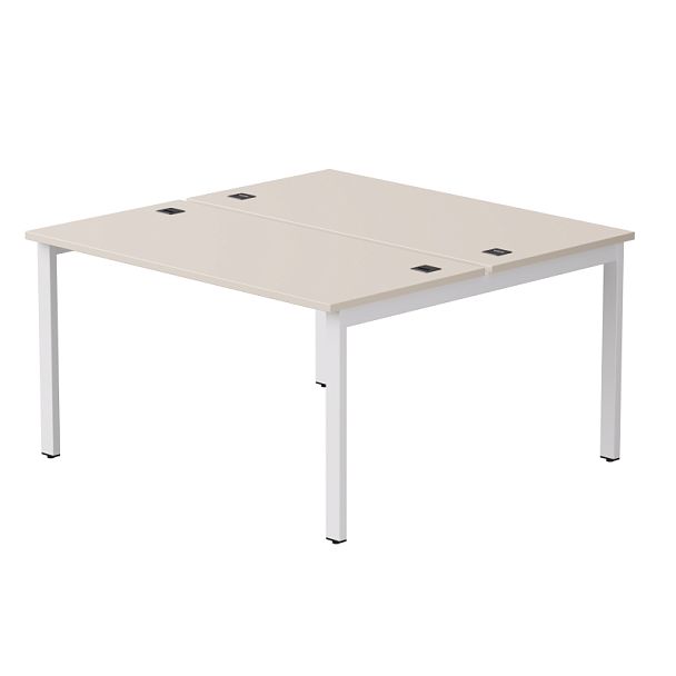 Бенч-система на 2 места Everprof EVO на металлокаркасе 1380х670(1370)x755 Кашемир/Белый - Вид 1