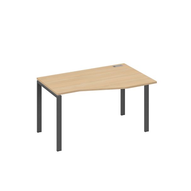 Стол эргономичный правый "Техно" на металлокаркасе UNO A4 А4 Б1 064 БП натуральный дуб / металлокаркас антрацит - Вид 1