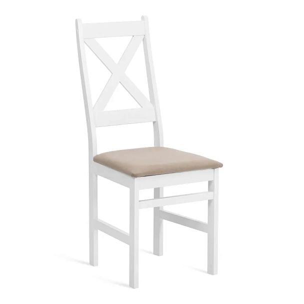 Стул Кроссман/Crossman, Многослойный березовый шпон, white/велюр бежевый - Вид 1
