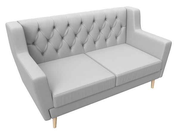 Прямой диван Брайтон 2 Люкс (полностью экокожа белая) - Вид 5