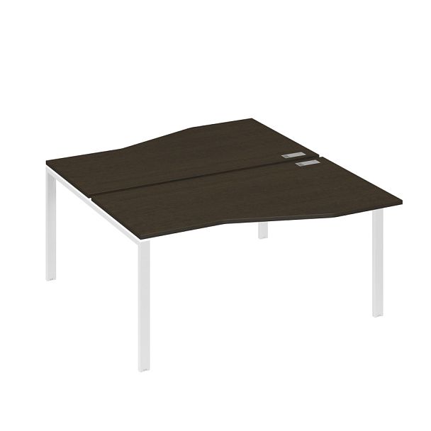Рабочая станция столы Техно" каркас UNO (2х160) A4 А4 Б1 191 БП венге / металлокаркас белый - Вид 1
