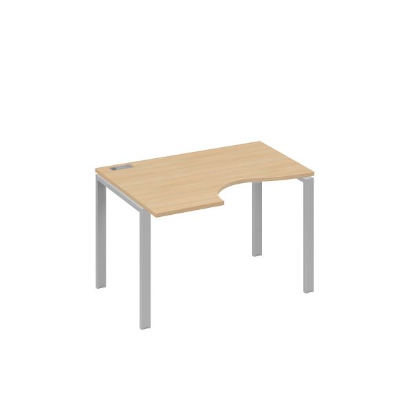 Стол эргономичный левый "Классика" на металлокаркасе UNO A4 А4 Б1 041 БП натуральный дуб / металлокаркас серый - Вид 1