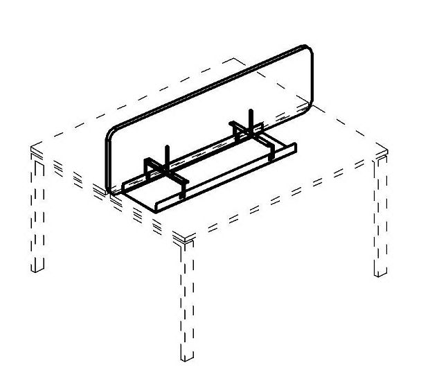 Экран тканевый мягкий с кабель-каналом для стола 140 A4 А4 Б 862 С синий / металлокаркас антрацит - Вид 3