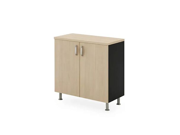 БЕРЛИН / BERLIN Шкаф закрытый 2 уровня 900х430х930 Акация/Черный - Вид 1